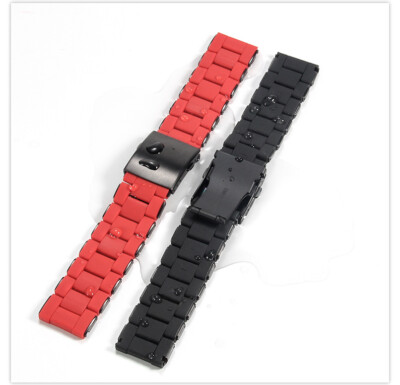 Fit Diesel High Quality Rubber Covered Steel Watch Strap Mens Fashion 24 26 28mm