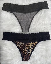Set Of 2 Natori 750092 Perfection V-Kini Thong Panties US Size One SIze S M L Xl