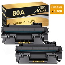 2PK CF280A 80A Toner Cartridge For HP LaserJet Pro 400 M401n M401dn MFP M425dn