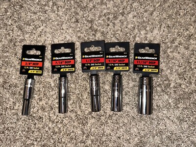 Gearwrench 3/8 Drive 12 Point SAE Deep Chrome Sockets