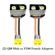 RCP-QS8 (2) QS8 MALE TO XT60 FEMALE ADAPTERS