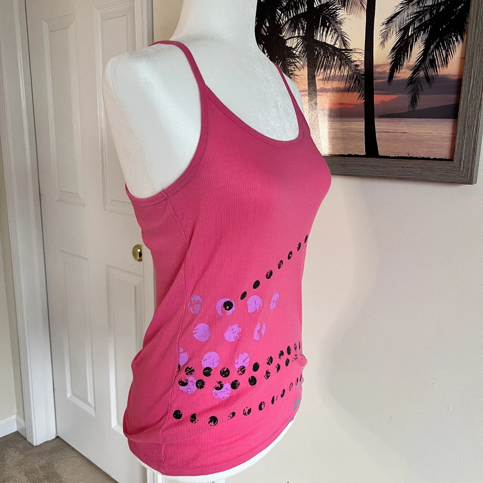 Women's Lilu Graphic Dot Print Tank Top | Pink | Medium | Cotton/Polyester | Y2K - Изображение 4 из 4