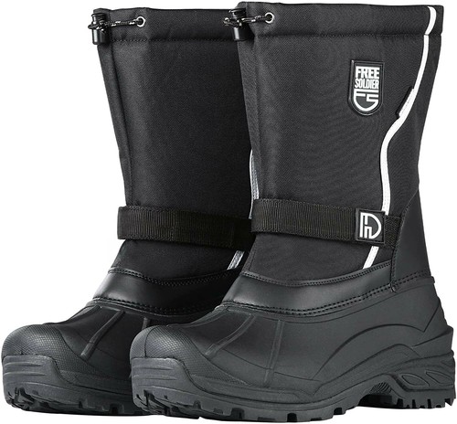FREE SOLDIER Mens Snow Boots Insulated 