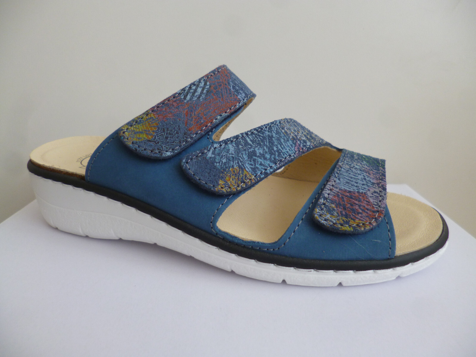 APL Torre scarpe donna ciabatte ciabatte scarpe pelle blu colorato 91404