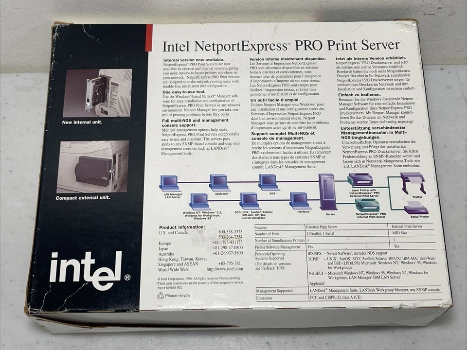 Intel NetportExpress PRO Internal Print Server Ethernet Thin Coax & 10BaseT - Image 3 of 3