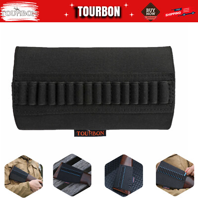 TOURBON Elastic Ammo Sleeve Buttstock Holder Rifle Cartridge Carrier for .22Lr