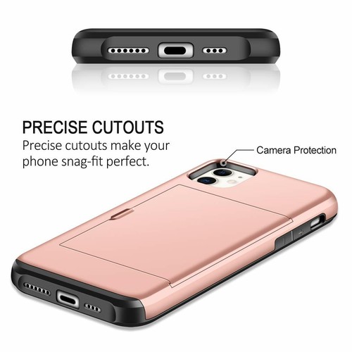 Für iPhone 16 15 14 13 12 11 SE Pro Max Kartenfach Halter Stoßfest Wallet Case - Bild 5 von 15