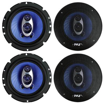 Pyle PL63BL 6.5'' 720 Watt 3-Way Car Audio Coaxial Speakers Blue Stereo