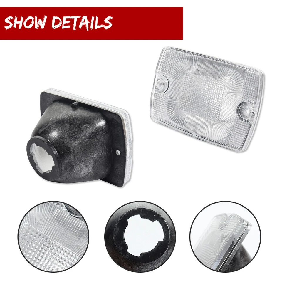 For Jeep 87-95 Wrangler YJ Clear Front Bumper Turn Signal Parking Light Housings - Изображение 3 из 4