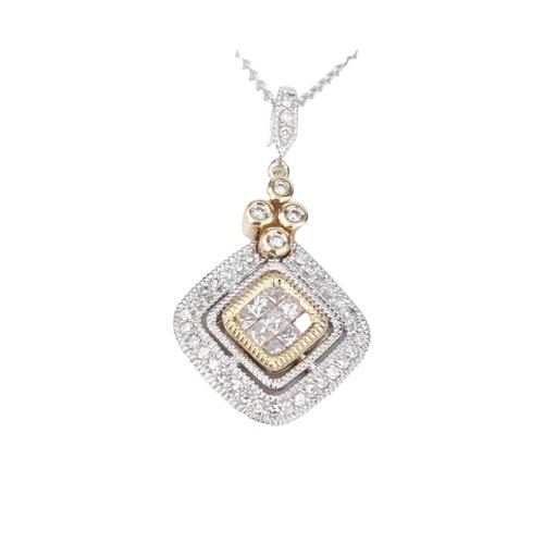 Vtg Endura Swiss Diamond Shaped Gold Tone Wind Up Pendant 