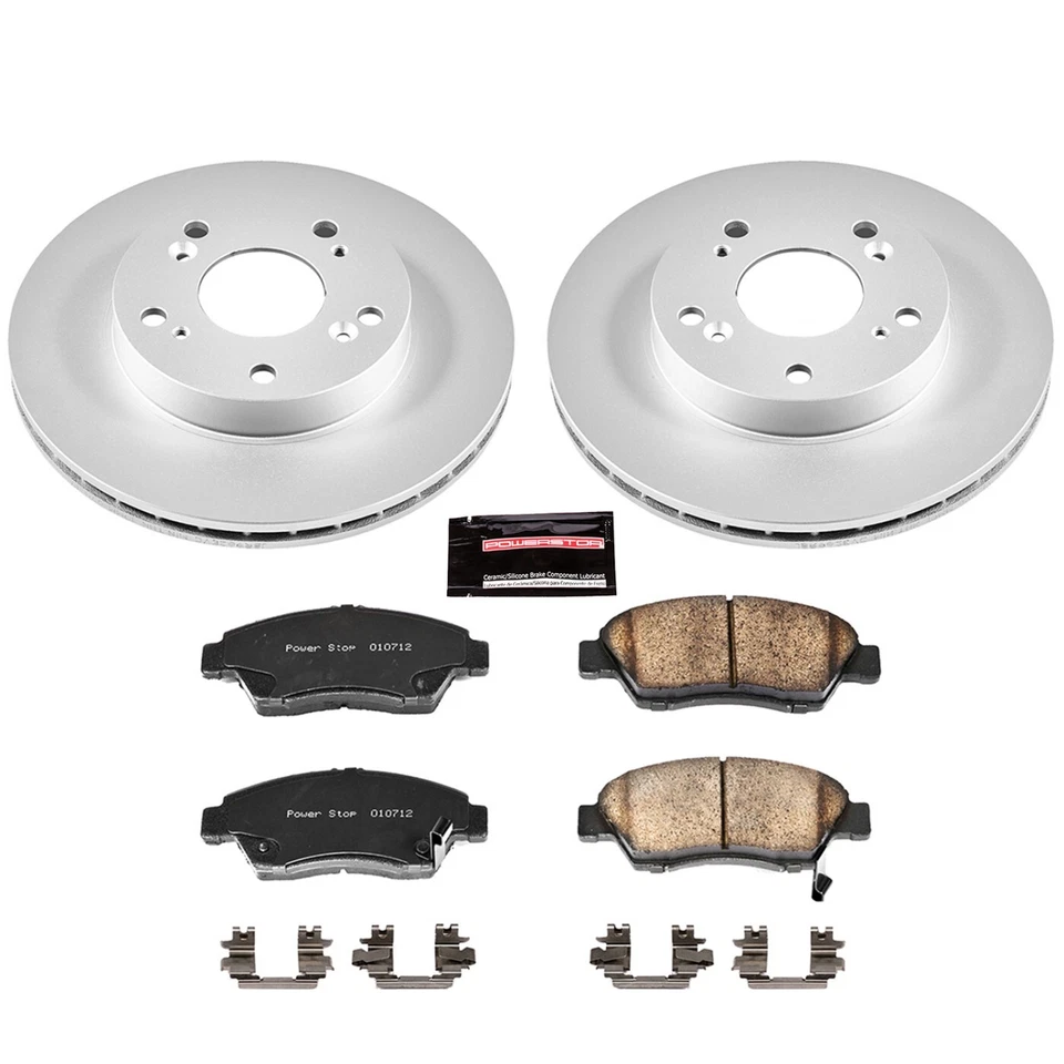 Powerstop CRK2386 2-Wheel Set Brake Disc and Pad Kits Front for Acura RSX Civic - Image 2 of 2