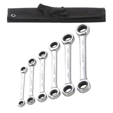 WESTWARD 54DG35 Box End Wrench Set,Fll Plsh,Stndrd,Metrc 54DG35
