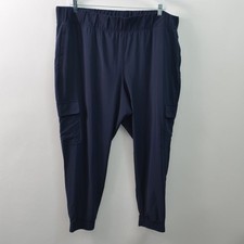 Gap Fit Jogger Pull On Cargo Pants Womens 2XL Blue Stretch 28" Inseam High Rise