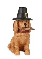 Bethany Lowe Thanksgiving Dog With Pilgrim Hat TD7665 Free Shipping