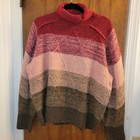 DG2 by Diane Gilman Pullover mit Zopfmuster rot bunt waagerecht gestreift XL