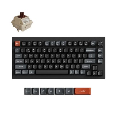 Keychron V1 Ultra 8K Wireless Custom Mechanical Keyboard (Zwart,