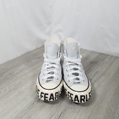 Converse Chuck 70 Hi Sneakers Women 6 Photon Dust Egret Black Love Fearlessly