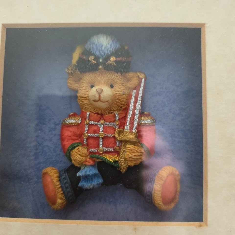 2x Vtg 3d Red Navy Coat Teddybear Toy Soldier Shadowbox Framed Christmas Nursery - Image 4 of 4