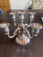 Leuchter 5armig Barockstil versilbert Höhe 250 mm