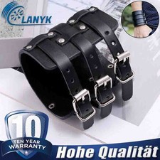 Verstelbare Herren Lederarmband Breit Leder Echtleder Armband Armreif Manschette