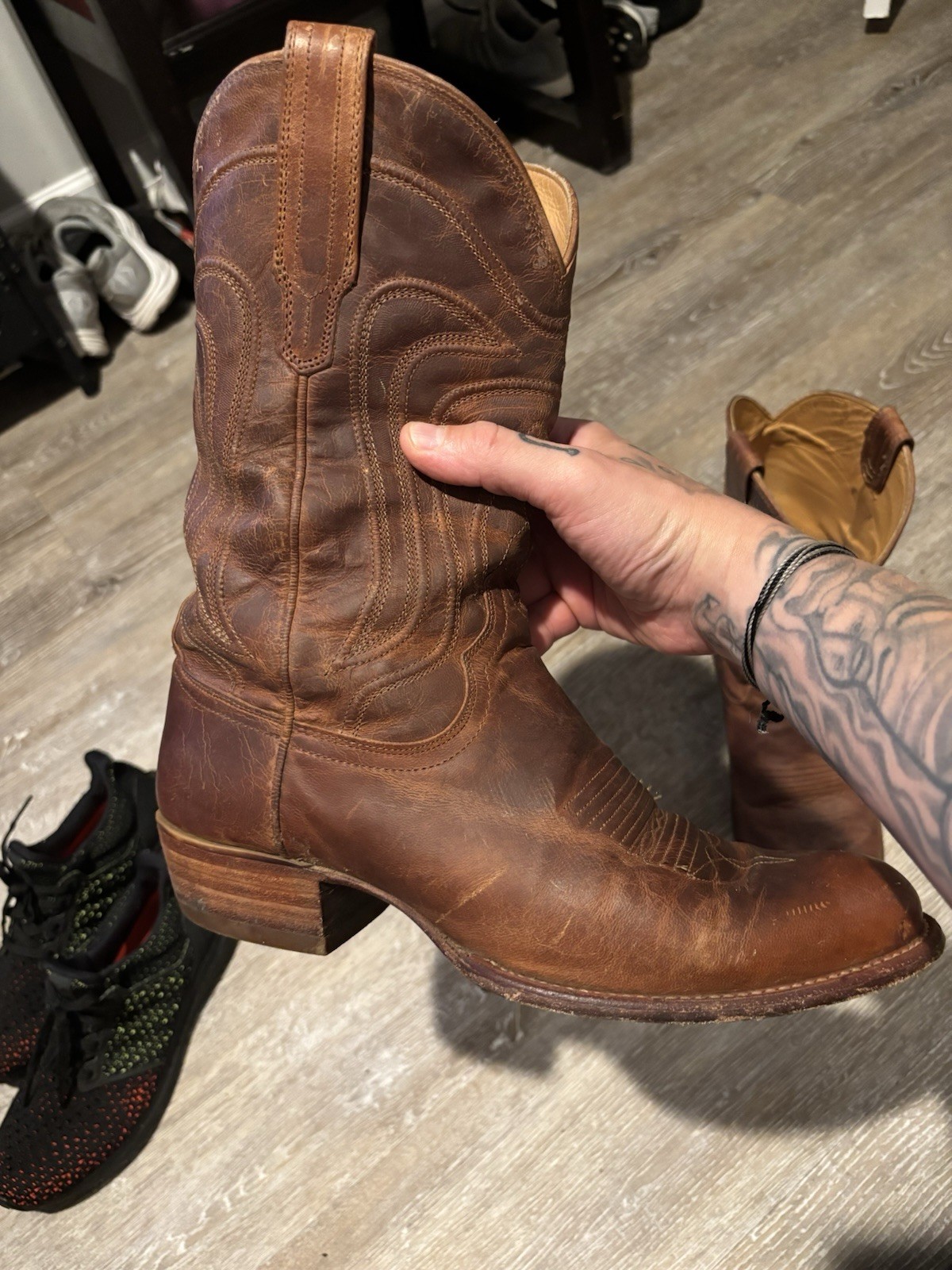 Tecovas “The Doc” In Scotch Goat Boots Men's 10.5 D Brown Leather Cowboy Western