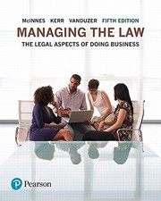 MANAGING THE LAW 5 - hardcover Mitchell McInnes|Ian R. Kerr|J. Anthony VanDu...