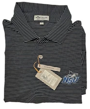 PETER MILLAR Nova Southeastern University NSU SHARKS GOLF Sz L STRIPE POLO SHIRT