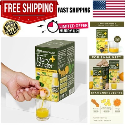 Greenhouse Juice Organic Fiery Ginger Wellness Shot Box Multipack 1.26L Ginge...