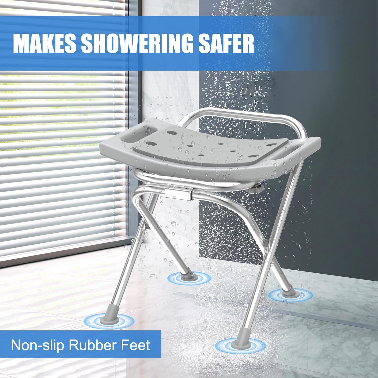 Folding Shower Chair Seat Stainles Steel Small Shower Chair Replace Inside New