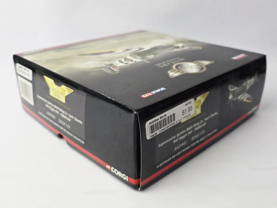 CORGI 90 YEARS ROYAL AIR FORCE SUPERMARINE SPITFIRE JACK CHARLES IN BOX LOT #8 - Image 3 of 4
