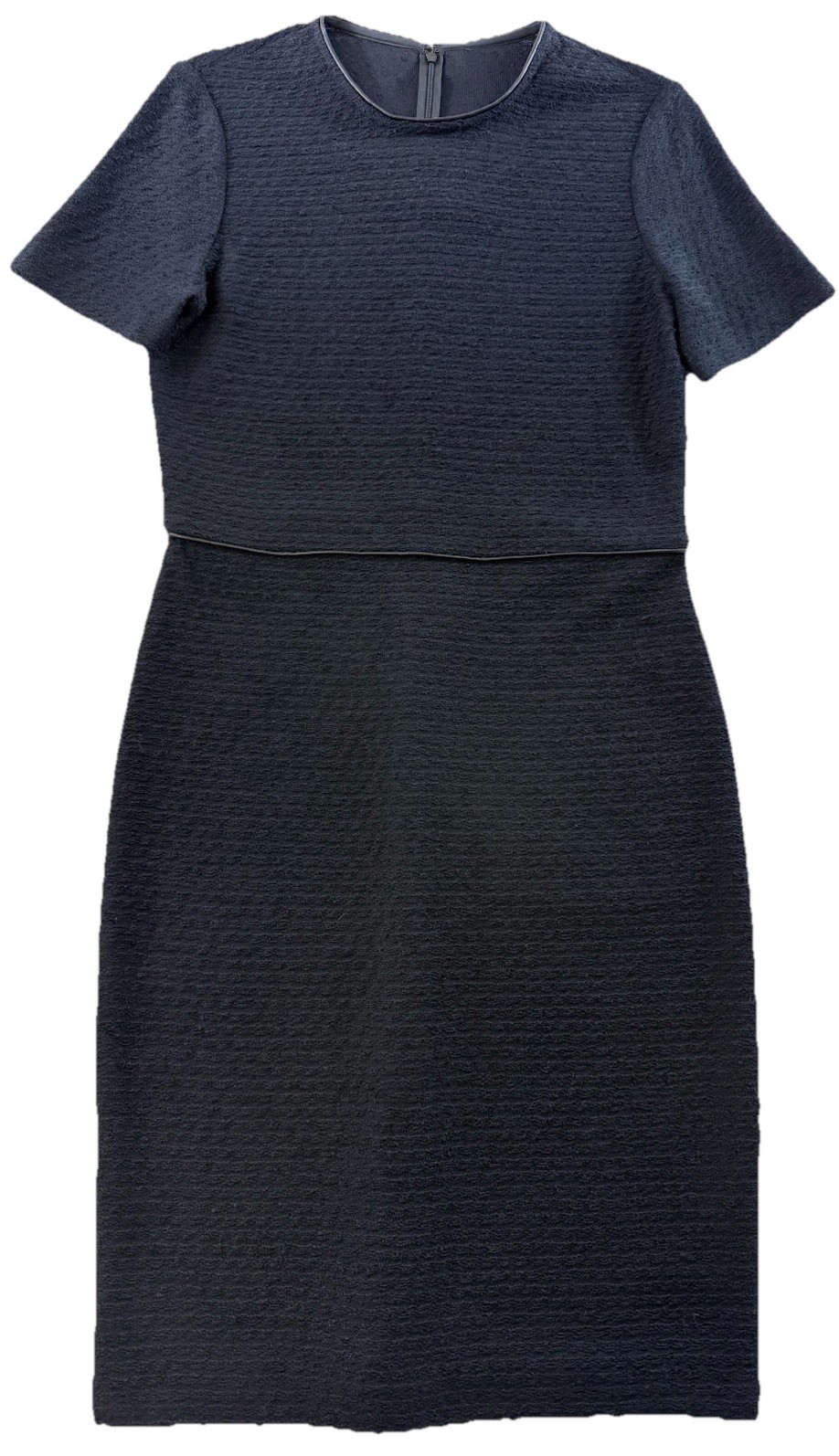 St John Collection Black Knit Short Sleeve Sheath Dress Size 6 Santana