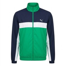 Puma Vintage Heroes Nylon Glanz Track Jacket XL Navy Green White Colorblock