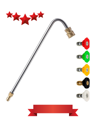 #ad Stainless Steel Pressure Washer Gutter Cleaner Attachment Angled Extension Wand $17.99