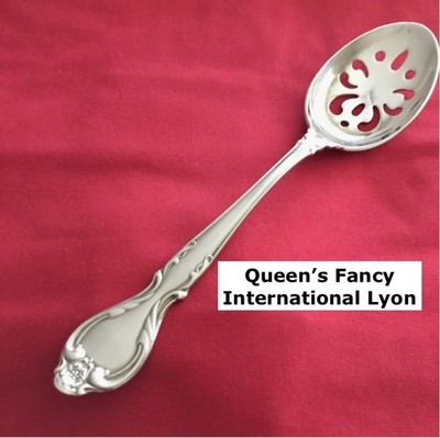 International Lyon QUEEN'S FANCY Pierced Serving Spoon 8 5/8'' Stainless Steel