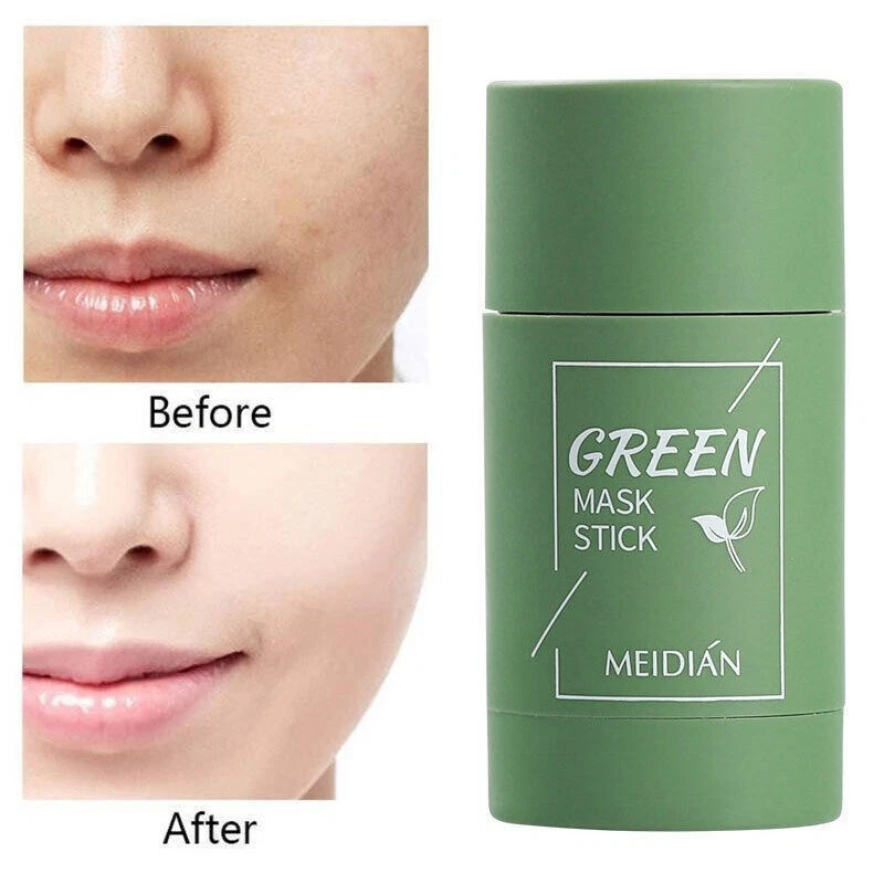 Green Tea Clay Cleansing Mask Stick Facial Deep Purifying Blackhead Acne Remover - Image 3 of 4