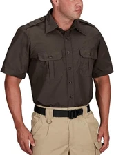 PROPPER: Tactical Dress Shirt - BROWN - Short Sleeve - Men's Size XL  - USED
