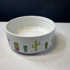 Top Paw Ceramic Non Skid Pet Dish With Cactus Design