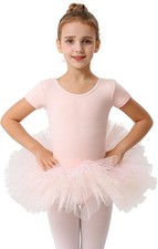 MdnMd Short Sleeve Glitter Dance Ballet Tutu 4-6 Years, N1-ballet Pink