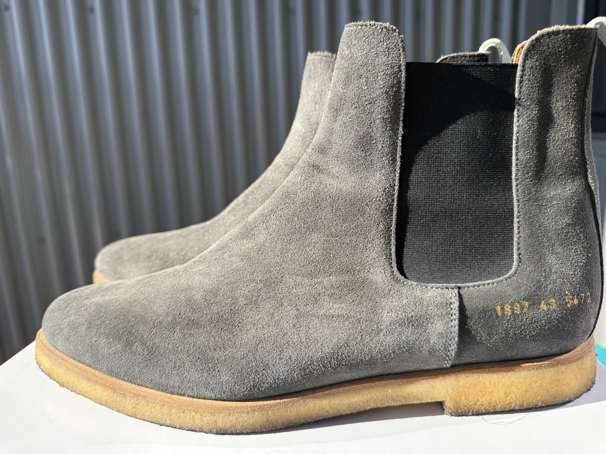 Common Projects Chelsea Suede Ankle Boots Dark Grey Elastic  display picture 3