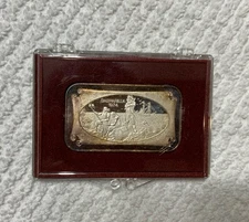 1974 Gasparilla The Normark Mint Tampa Florida 1 OZ .999 Fine Silver Bar Toned