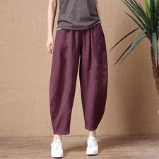 Oversize Pants Summer Thin Nine Points Loose Korean Fashion Women's Clothing Cot