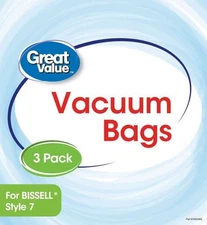 Great Value BISSELL Style 7 Replacement Vacuum Bags, 3-Pack, 2329