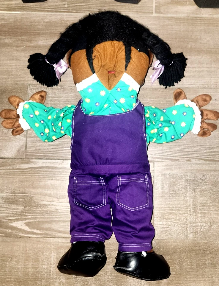 Girl Full Body African American Plush Large Hand Puppet 24" Tall - Image 3 of 4