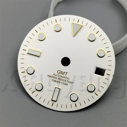 Esfera de reloj brillante esfera negra blanca azul verde azul rojo naranja GMTText negro dorado - Imagen 41 de 48