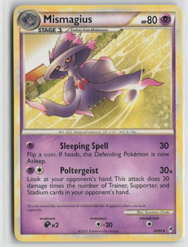Mismagius 28/95 Rare Call of Legends Pokemon Lightly Played