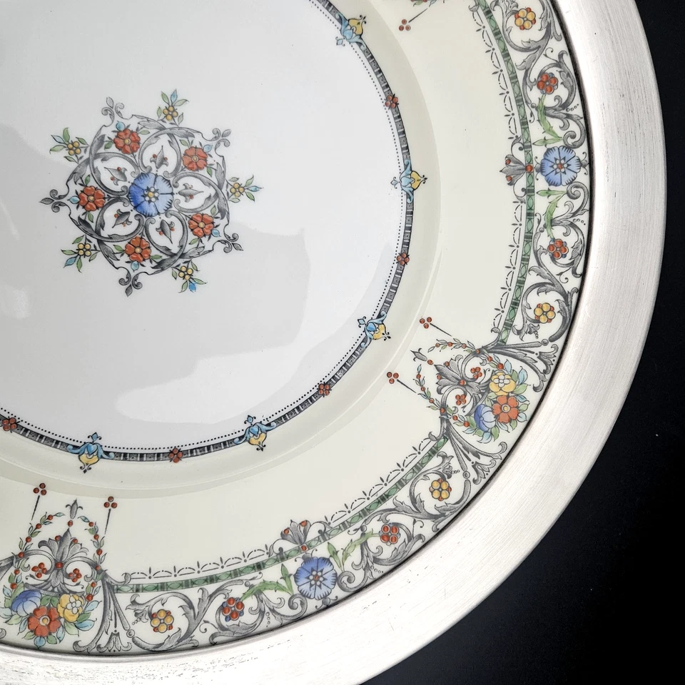 Plato Royal Worcester Chantilly 10,25" con borde de ley Shreve & Co 12" en total Foto 4 de 4