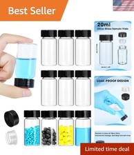 20ml Clear Small Glass Vials with Screw Caps, Small Vials for Essential Oil, ...