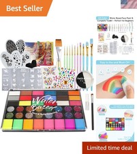 Kids' Face Painting Kit with 42 Colors, Brushes  Stencils - Ultimate Party Fun