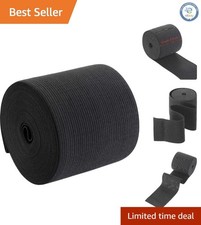 Elastic Polyester Spool 3" x 5 Yards in Black Ideal for DIY Projects