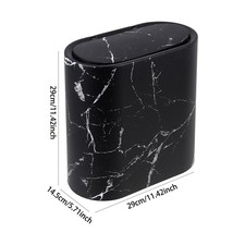 MARBLE EFFECT SLIM NARROW SPACE BIN WITH LID KITCHEN BATHROOM HOTEL WASTE BIN